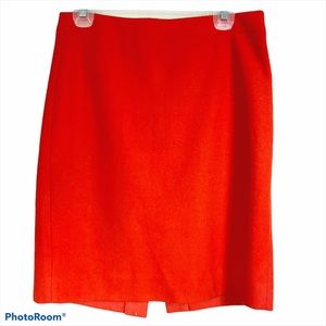 J. Crew orange pencil skirt wool blend